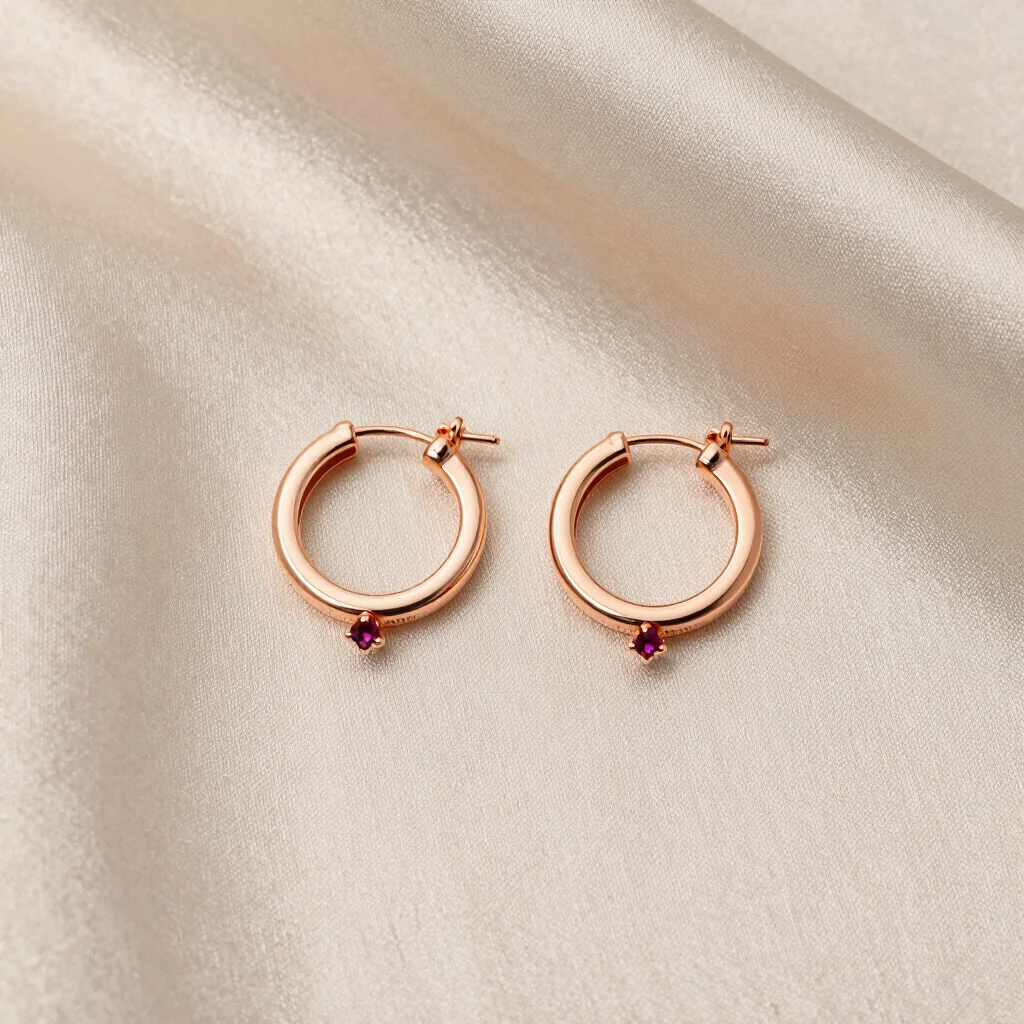 Pendientes Aros Magenta Sparkle